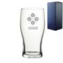 Gamer Button Engraved Pint Glass, thumbnail 2 of 5
