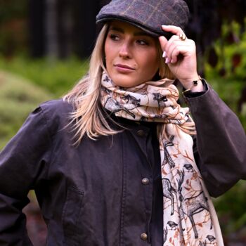 Woodland Animals Print Scarf In Personalised Gift Box, 5 of 7