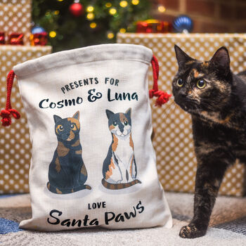 Personalised Cat Christmas Sack Small, 11 of 11