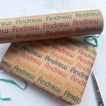Retro 1980's Name Personalised Wrapping Paper, 5 of 7