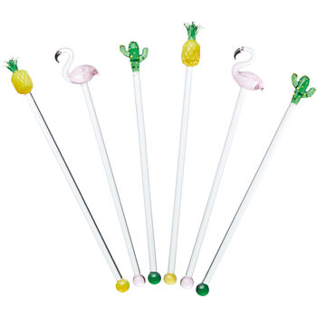 Glass Cocktail Swizzle Sticks Set Of Four, 2 of 2