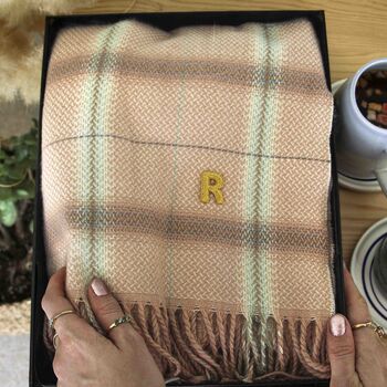 Personalised Cashmere Blanket Scarf Christmas Gift, 4 of 10