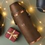 Personalised 8oz Copper Hunter Flask With Shot Cups Christmas Gift For Him, thumbnail 1 of 8
