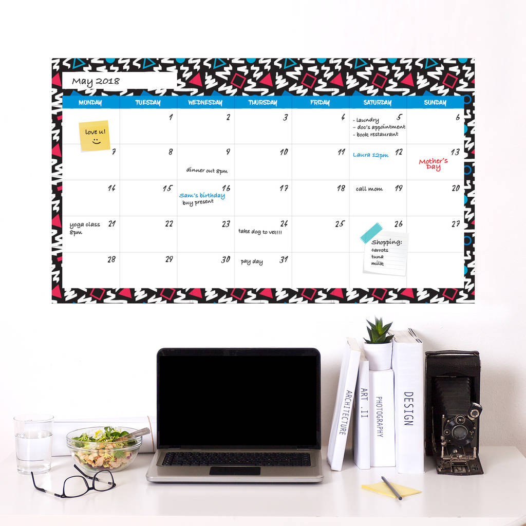 Monthly Wall Calendar Dry Wipe By SirFace Graphics Notonthehighstreet