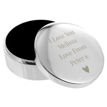 Personalised Engraved Round Ring Box, 7 of 7
