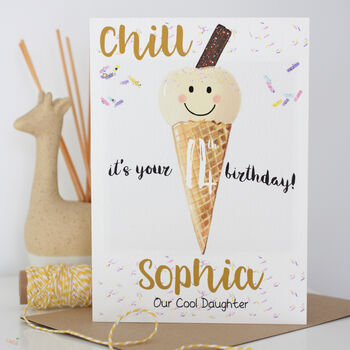 Personalised Ice Cream Age Birthday Card, 2 of 10