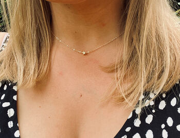 Tiny Gold Star Necklace, 9 of 11