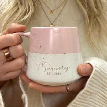 Personalised And Dated Dipped Stoneware Tea/Coffee Mug Gift, 2 of 8