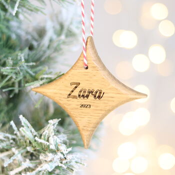 Personalised Star Christmas Tree Decoration, 3 of 7
