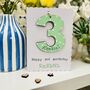 Personalised 3rd Birthday Card Wooden Number Gift, thumbnail 5 of 7
