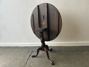 Antique Oak Tilt Top Tripod Side Table, 8 of 9