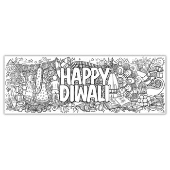 Happy Diwali Giant Colouring Poster Banner One.4m, 2 of 2