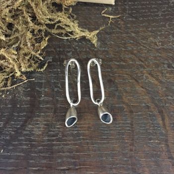 Sterling Silver Pod Link Earrings, 2 of 5