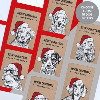 Dog Christmas Cards Pack Personalised, 2 of 7