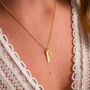 Sterling Silver Bar Birth Flower Name Necklace, thumbnail 3 of 12