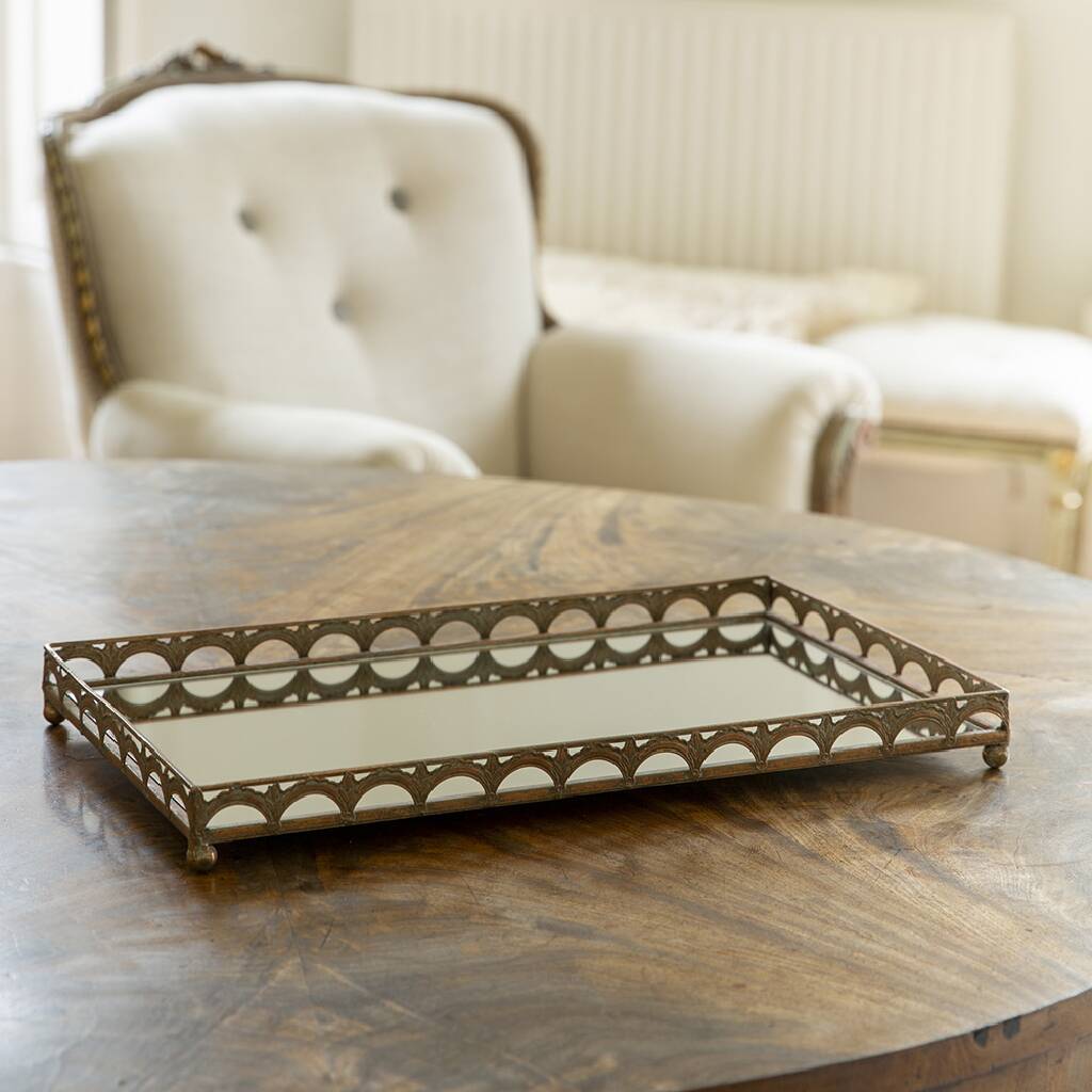 Antique Style Ornate Mirror Tray By The Danes