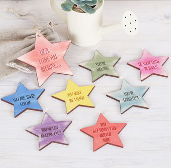 I Love You Because Personalised Star Message Tokens, 3 of 5