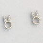 Sterling Silver Simple Bunny Ears Stud Earrings, thumbnail 1 of 6