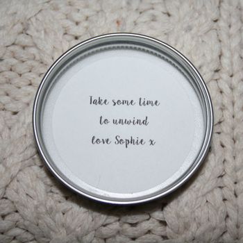 Personalised Take It Easy Secret Message Scented Candle, 3 of 4