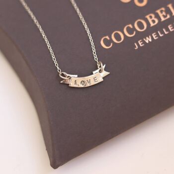 'Love' Banner Word Necklace, 3 of 6