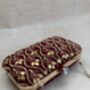 Deep Maroon Velvet Embroidered Handcrafted Clutch Bag, thumbnail 2 of 8