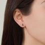 Sterling Silver Extra Tiny Genuine Green Onyx Droplet Stud Earrings, thumbnail 4 of 10