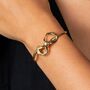 Gold Plated Ribbon Bow Bangle Bracelet, thumbnail 1 of 3