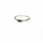 Emerald Look Ring Cz, Rose Or Gold Plated 925 Silver, thumbnail 3 of 8
