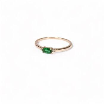 Emerald Look Ring Cz, Rose Or Gold Plated 925 Silver, 3 of 8