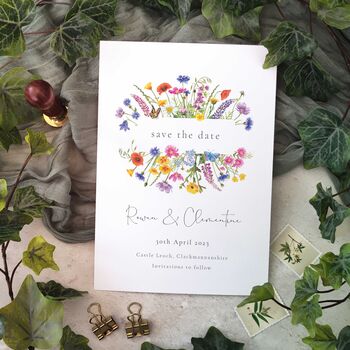 Wildflower Save The Date Cards And Envelopes, 2 of 7