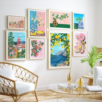 Flowers And Lemons Wall Art | Hand Painted Botanical Still Life Print, 10 of 11