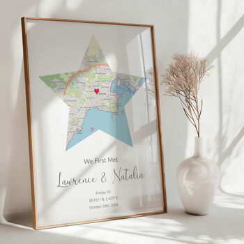 The Place We Met Personalised Map Print Couples Valentines Gift, 6 of 11