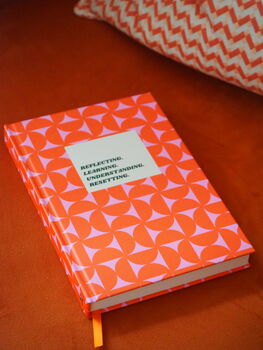 A5 Hardback Notebook In Abstract Orange And Pink, 2 of 10