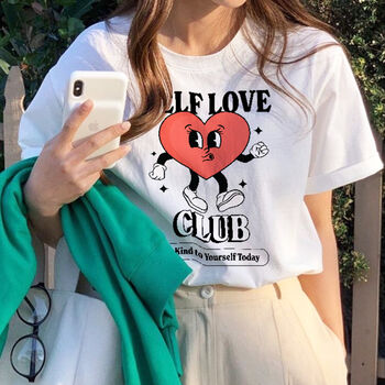 'Self Love Club' Retro Graphic Tshirt, 2 of 9