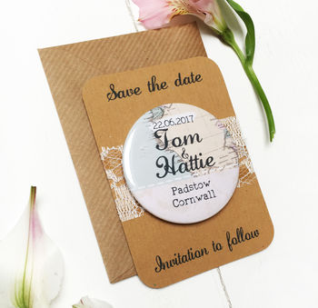 Travel Inspired Map Wedding Save The Date Magnet, 2 of 3