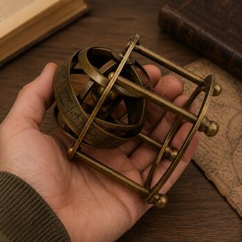 Custom Antique Style Three Inch Celestial Armillary, 3 of 5