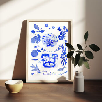 Scenes Of Malta Blue Tile Inspired Travel Print, 6 of 11