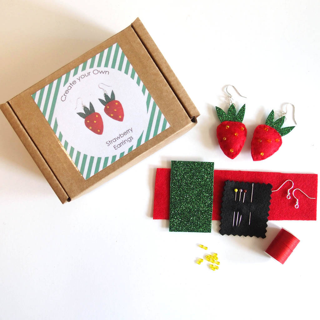 Make Your Own Strawberry Earrings Kit, 1 of 5