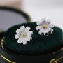 Cosmos Flower Stud Earrings In Sterling Silver, thumbnail 5 of 12