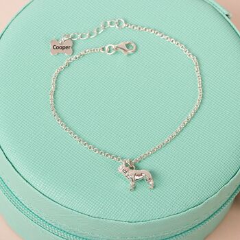 Personalised French Bulldog Silver Chain Bracelet, 2 of 8