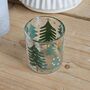 Clear Glass Tea Light Holder With Green Trees, thumbnail 2 of 2