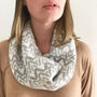 Ladies Lambswool Knitted Snood With Big Waves Pattern, thumbnail 1 of 6