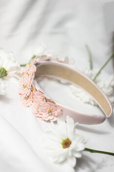 Pink Flower Embellished Headband With Gems, 4 of 6