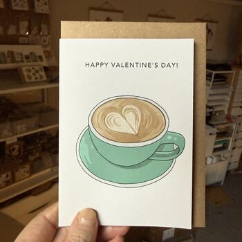 Valentine's Day Coffee Heart Card 100% Recycled, 3 of 3