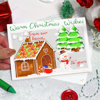 Gingerbread House 'From Ours To Yours' Christmas Card, 3 of 4