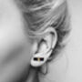 9ct Gold Black Tourmaline Gemstone Stud Earring, thumbnail 4 of 4