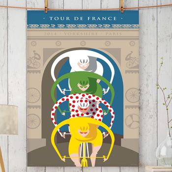Contemporary Cycling Tour De France Triomphe Print, 3 of 5