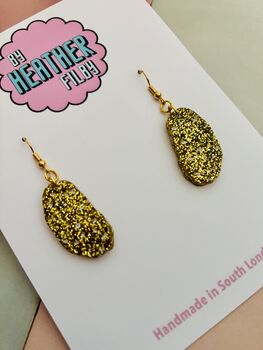 Potato Glitter Earrings / Chef Gift / Fun Food Inspired Jewellery / Handmade Accessories, 4 of 5