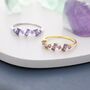 Lilac Purple Amethyst Baguette Cz Cluster Ring, thumbnail 3 of 11