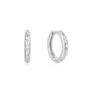 10k White Gold Celestial Diamond Huggie Hoops, thumbnail 1 of 3